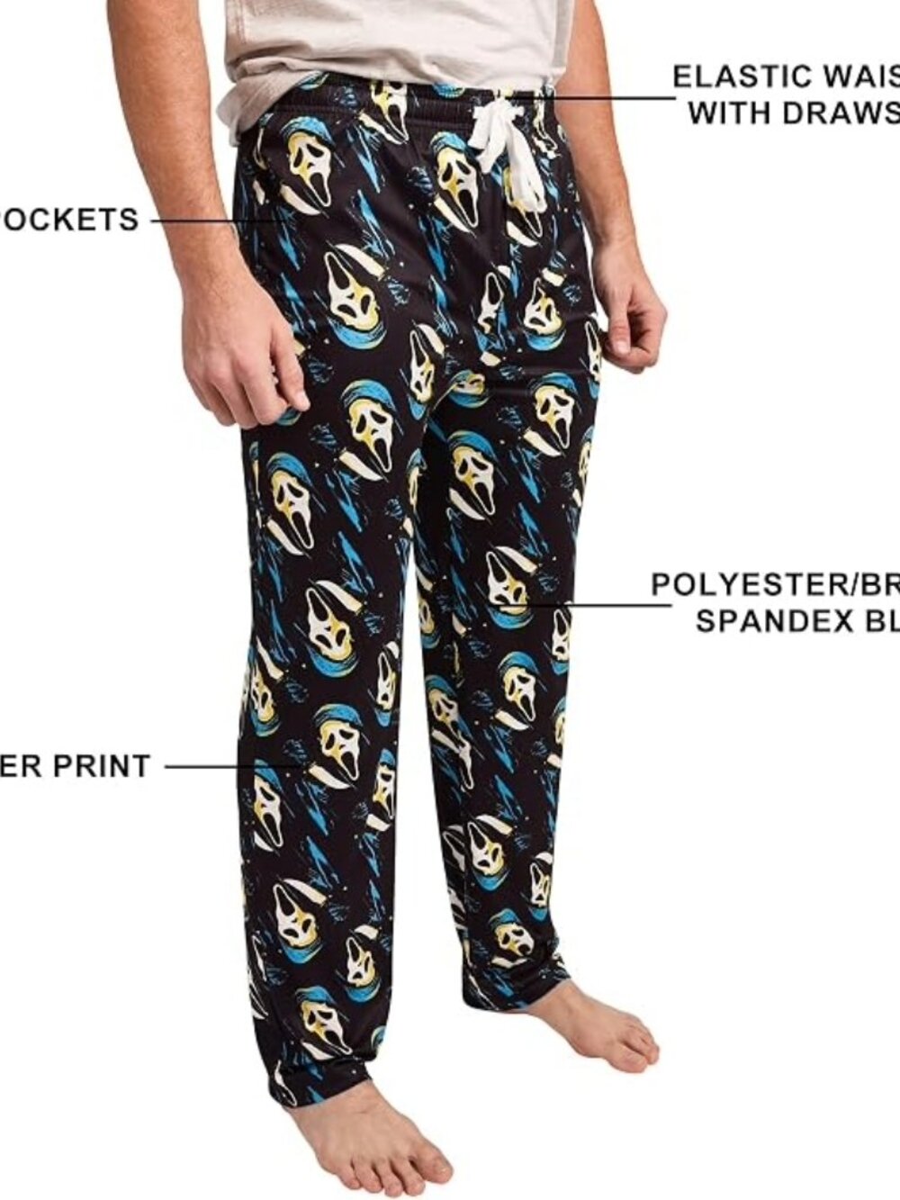 Ghost Face All Over Print Sleep Pants